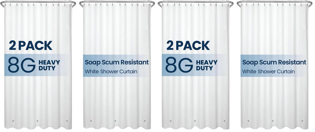 LiBa Shower Curtain PEVA 8G, 72x72 Inch Clear Pebbles with Magnets