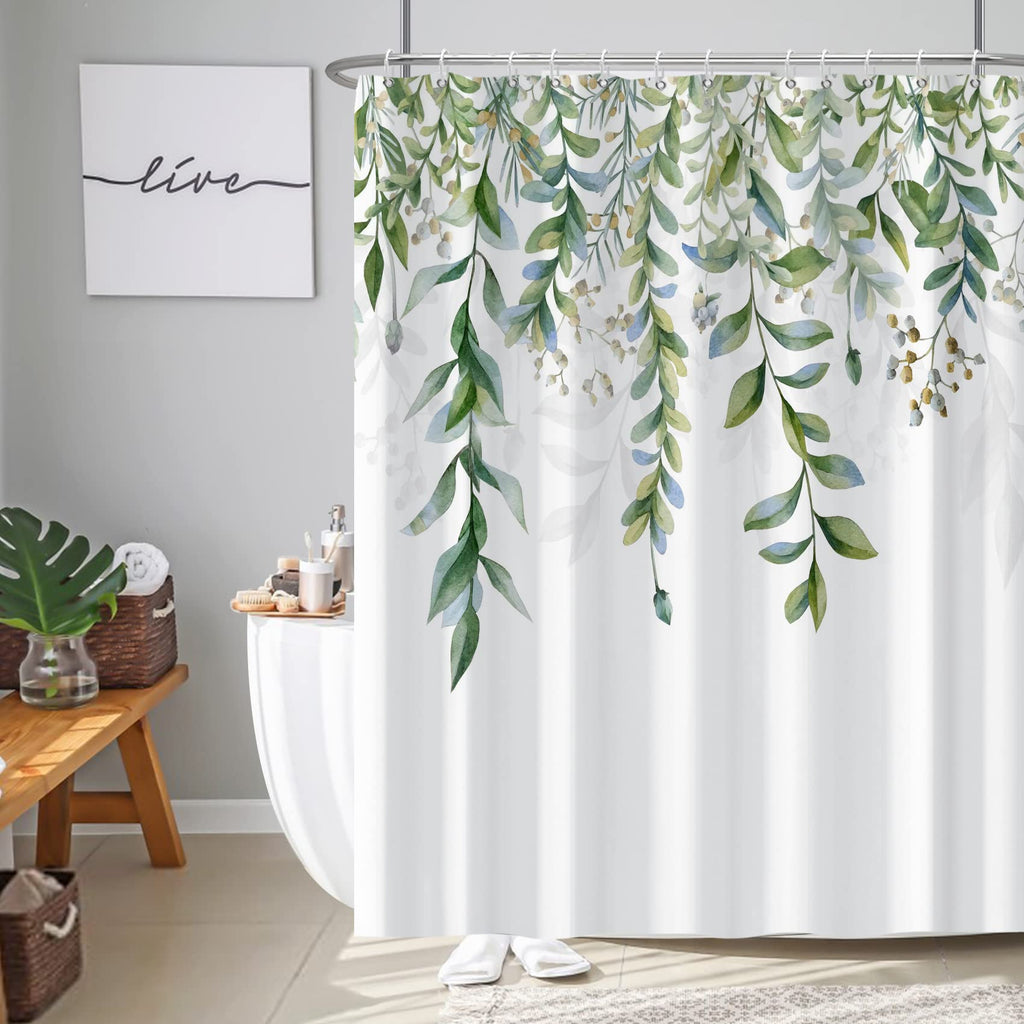 AWERT Blue Marble Shower Curtain - Waterproof for Bathroom Decor, Printed Washable With Hooks, 72x72 Inch