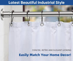 BRIOFOX Industrial Shower Curtain Rod - Rustproof Non-Slip 43-72 Inch 304 Stainless Steel Tension Curtain Rod for Window or Bathroom, Brushed Nickel