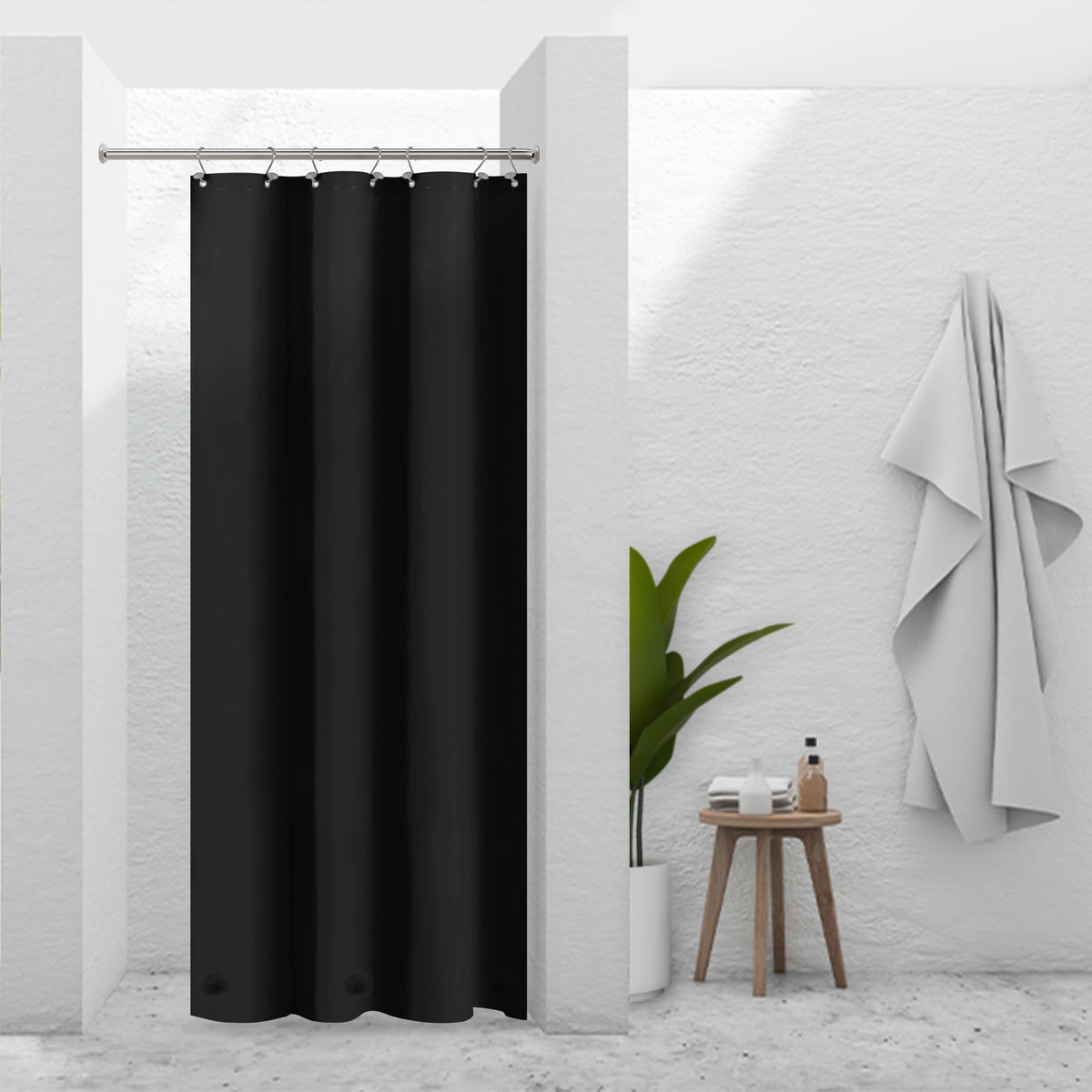 Barossa Design 48 inch Wide Stall Shower Curtain Liner with Magnets, Clear