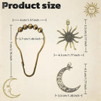 Celestial Shower Curtain Hooks 12 Pack of Sun and Moon Decor Theme Comes with a Bronze Shower Curtain Hooks for Celestial Boho Goth Witchy Shower Curtain (12)