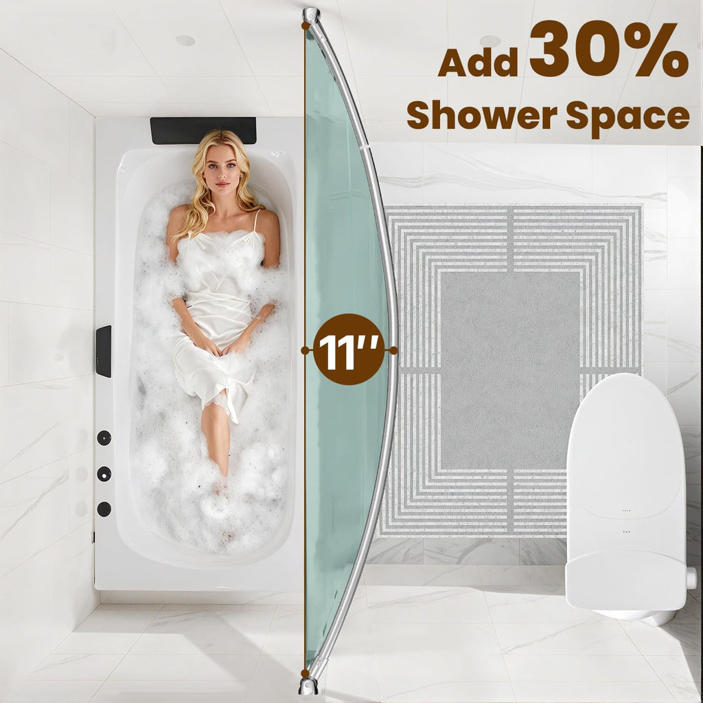 Curved Shower Curtain Rod 48-80Inches Adjustable Round Shower Curtain Rods