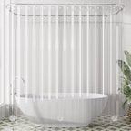 AmazerBath Black Shower Curtain Liner Plastic, Thick PEVA Shower Curtain Black, Dark Shower Liner Heavy Duty 8G, Black Bathroom Curtain Waterproof with 3 Weighted Stones and 12 Grommets, 72x72 Inches