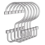 Bathway Shower Curtain Hooks Nickel Shower Curtain Rings, 12 Pcs Double Hook Shower Curtain Hooks Rings Shower Curtain Hangers Rust Proof, Metal Shower Hooks for Bathroom Shower Curtain Rod
