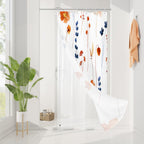Gibelle 3 in 1 Sage Green Watercolor Floral Shower Curtain Liner Set, 72x72