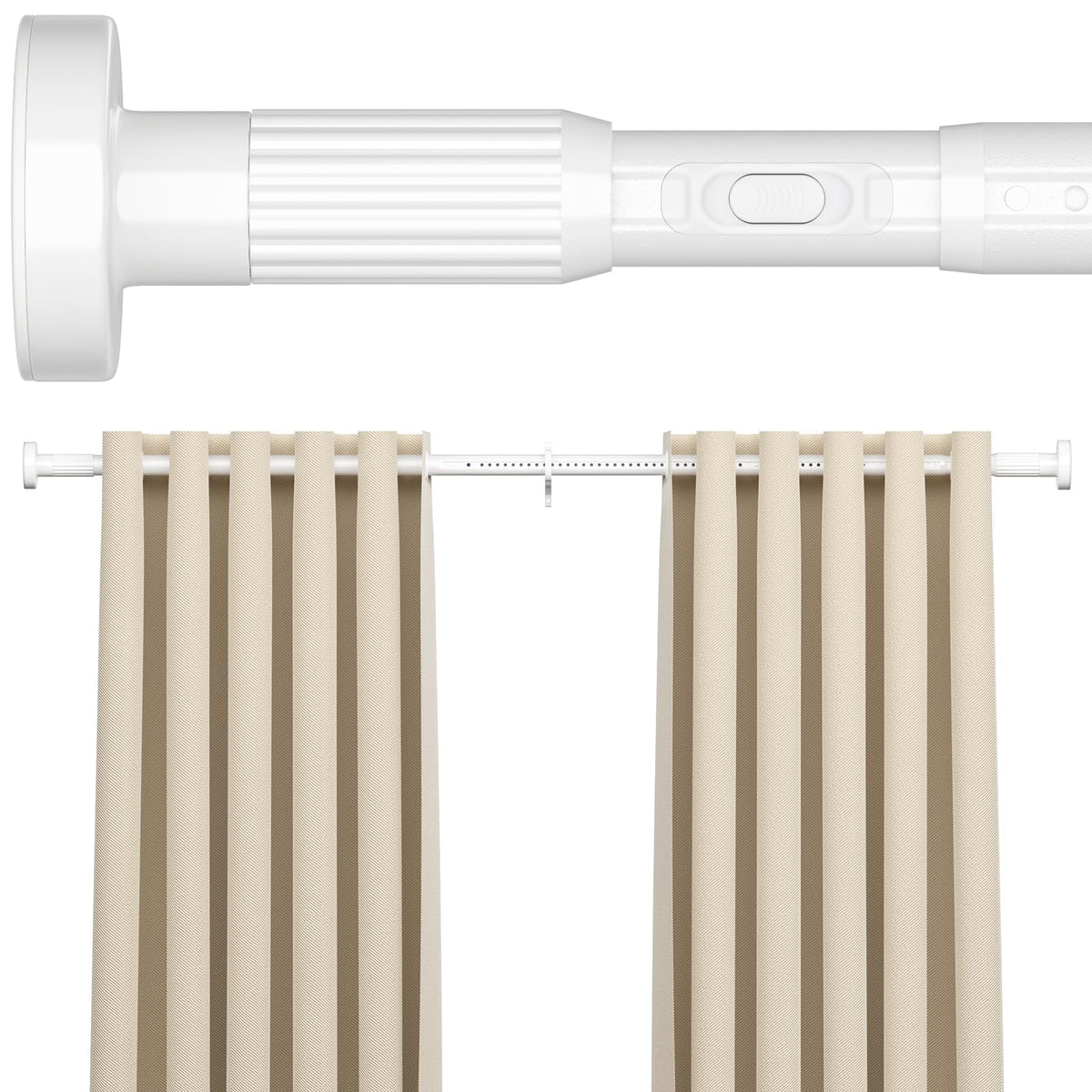 AIZESI 41-144 Inch Heavy Duty Tension Curtain Rod - No Drilling, Adjustable