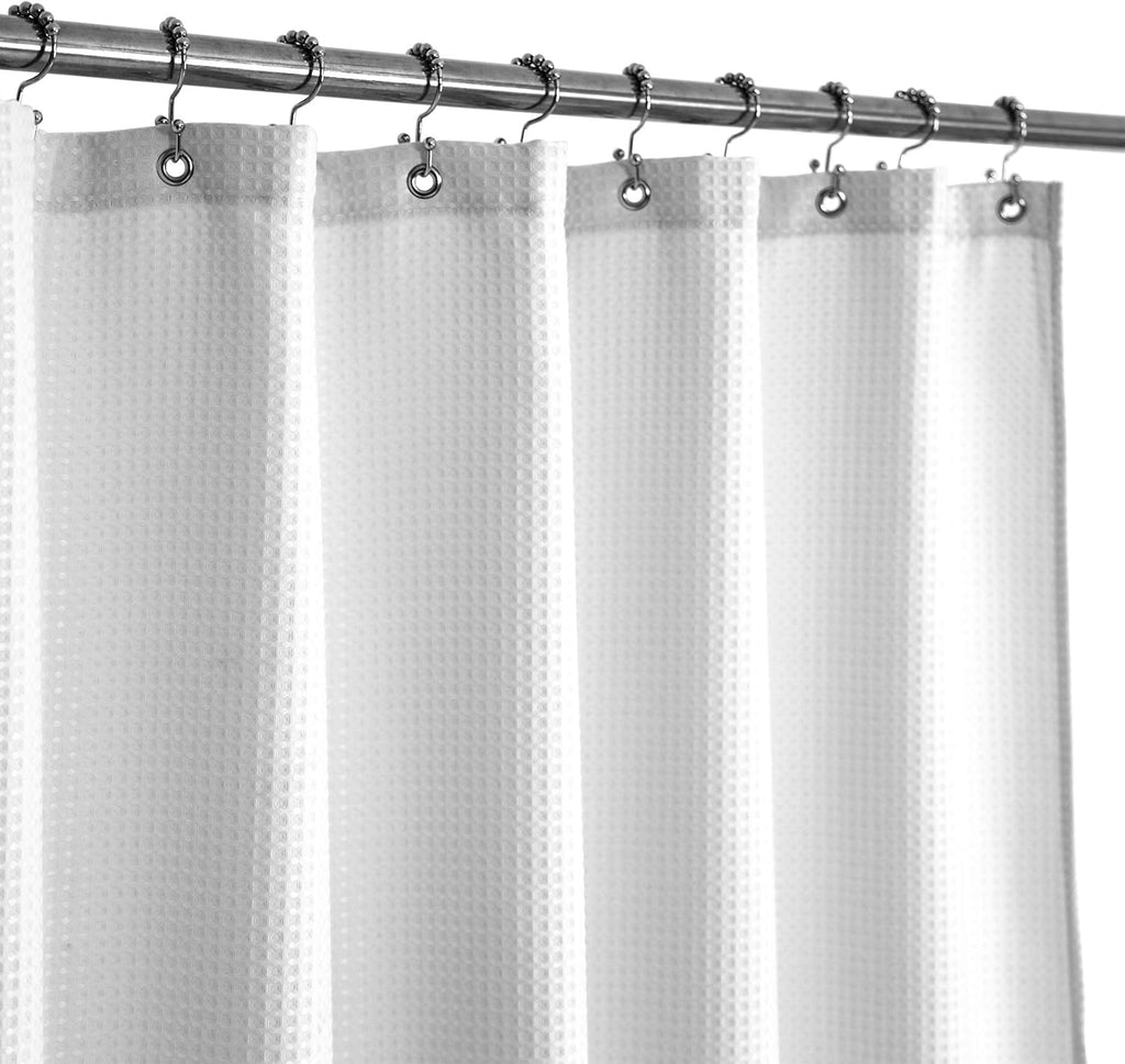Barossa Design Narrow Stall Shower Curtain Waffle Weave 36x72, White