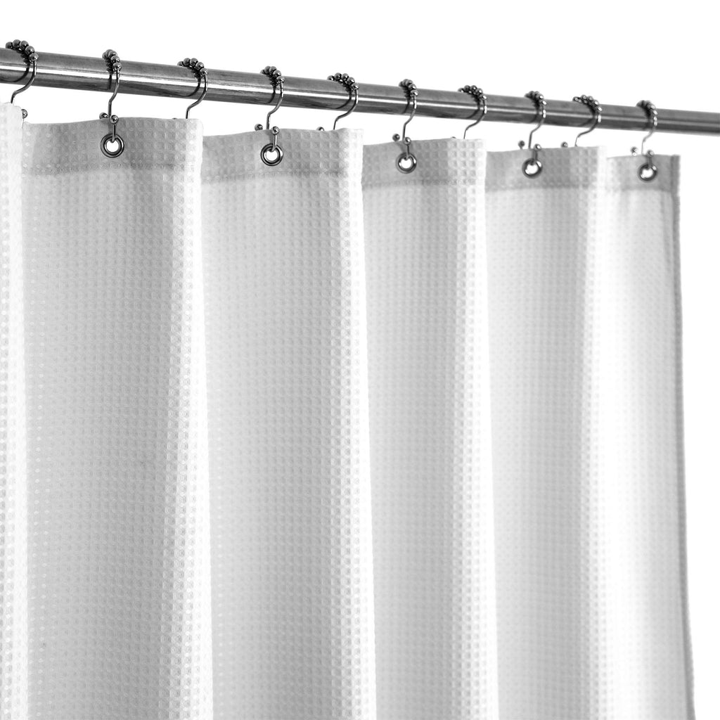 Barossa Design Narrow Stall Shower Curtain Waffle Weave 36x72, White