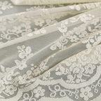 Ivory Lace Shower Curtain 72x72, Vintage Shabby Chic with Attached Valance