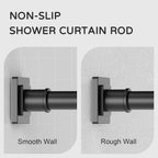 UIOSANRT Shower Curtain Rod Adjustable 31-79", Anti-Rust Shower Rod & Spring Tension Shower Rod No Drill, Black Shower Curtain Rod for Bathroom Tension Rod