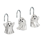 Sunlit Ghost Shower Curtain Hooks, Home Decorative Shower Curtain Rings for Bathroom, Halloween Shower Curtain Hangers Bathroom Accessories, Set of 12