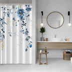 AWERT Blue Marble Shower Curtain - Waterproof for Bathroom Decor, Printed Washable With Hooks, 72x72 Inch