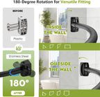 Curved Shower Curtain Rod， Adjustable 33-78 Inches Matte Black All Stainless Steel Curved Shower Rod，Shower Curtain Rod for Extra Shower Space for Bathroom, Bathtub, Stall, No Rust, Need to Drill