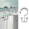 Zenna Home Shower Curtain Hooks, Chrome, Set of 12 – Premium Shower Curtain and Liner Rings with Double Roller Glide and Double-Sided Design – Rust Resistant