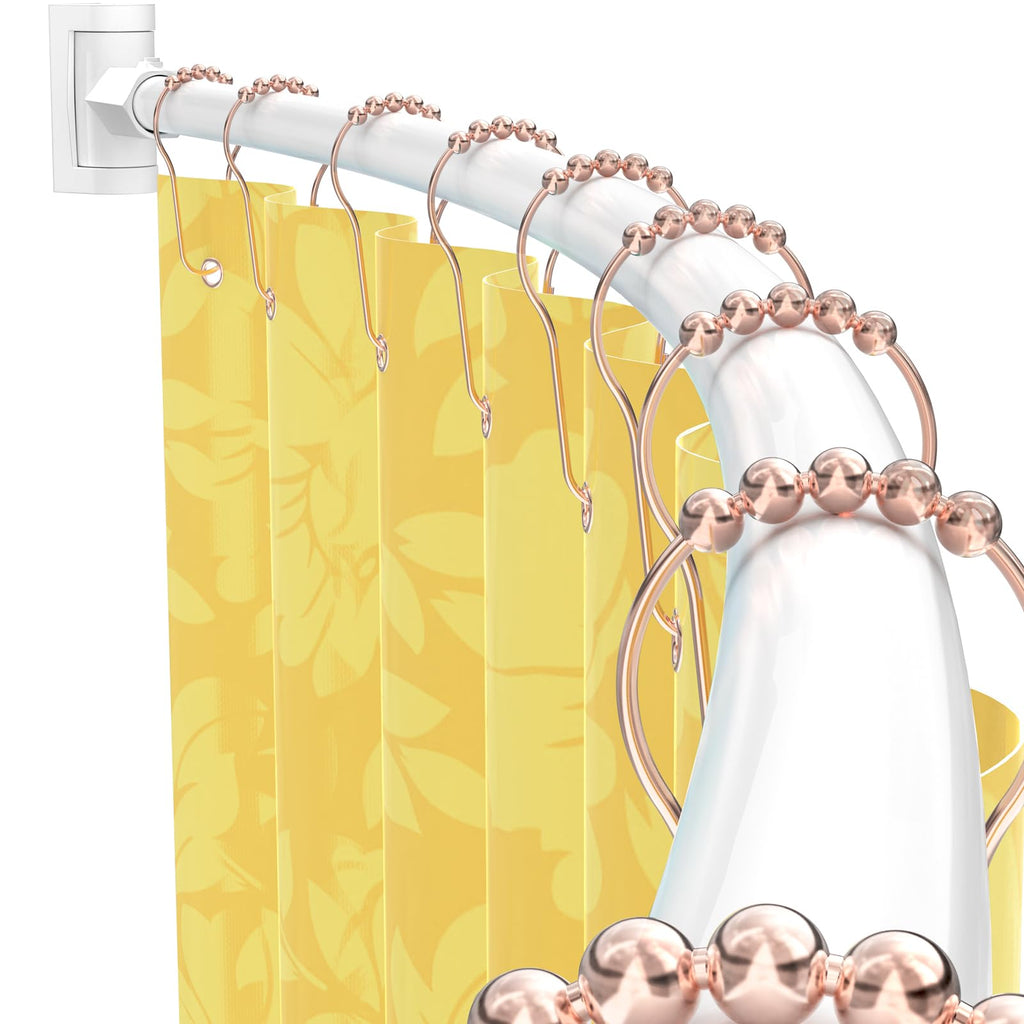 Curved Shower Curtain Rod For Bathroom, 38-72 Inches Adjustable, Nickel