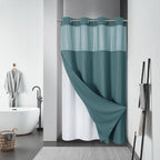 eachope No Hook Waffle Shower Curtain with Snap-in Liner, 71x74 Inch, White