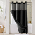 River Dream Cotton Blend Fabric Shower Curtain Set with Liner, White, 54x80