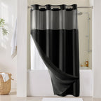 River Dream Cotton Blend Fabric Shower Curtain Set with Liner, White, 54x80