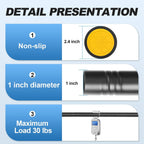 CorkLatta 1" Heavy Duty Black Shower Curtain Rod 31 to 80 Inch,Adjustable