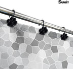 Sunlit Fashion Design Cute Paw Print Polished Shower Curtain Hooks for Dog Cat and Bear, Rust Proof Oil Metal Shower Curtain Rings, Black-12 Pack