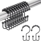Gold Shower Curtain Hooks, Amazer Shower Curtain Rings Hooks, 12 Pcs Stainless Steel Shower Hooks for Shower Curtain, Rust Proof Shower Curtain Hooks, Shower Hooks for Curtain Bathroom
