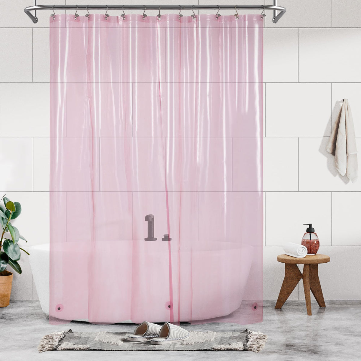 Barossa Design Oeko-tex Certified Shower Curtain Liner Standard Size, Clear