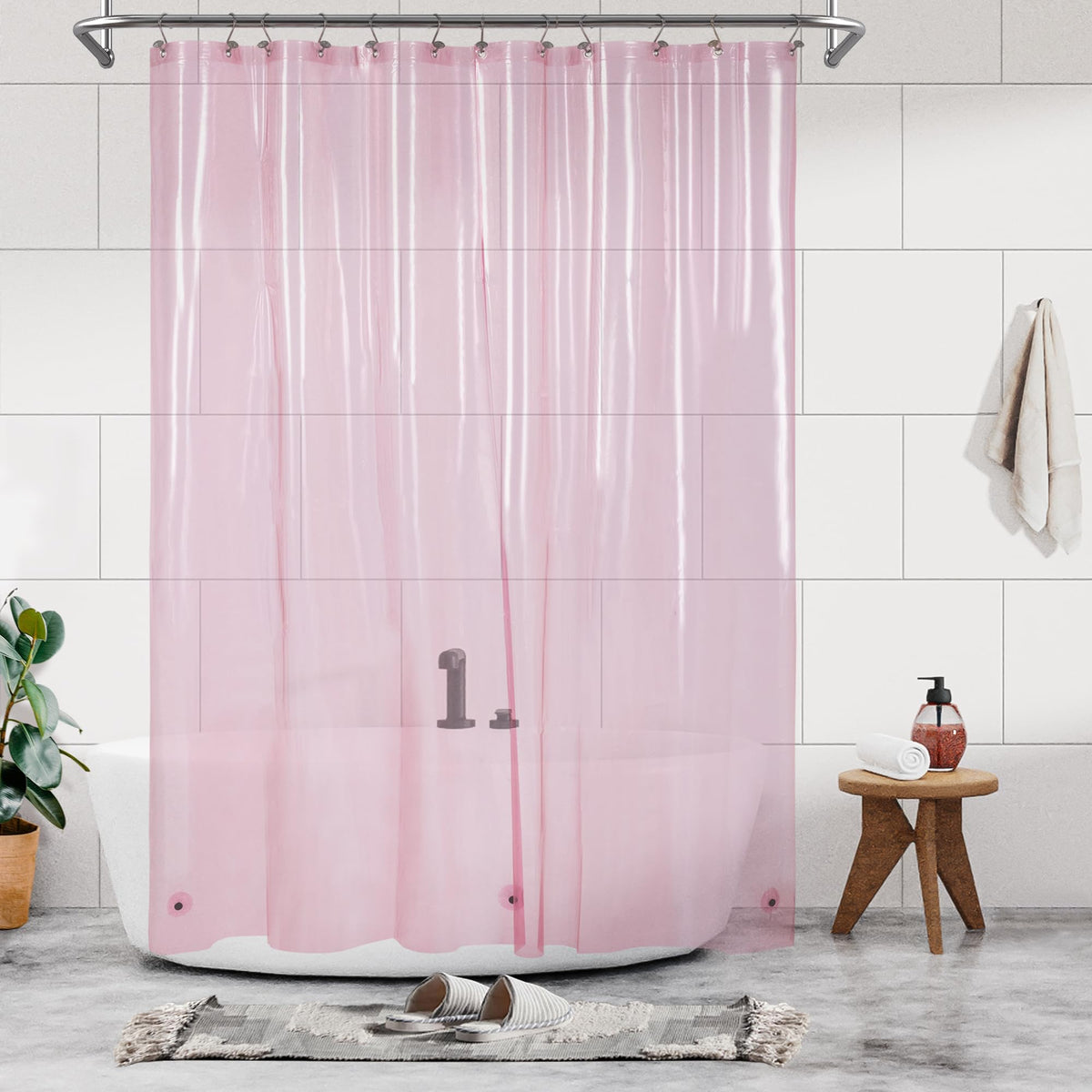 Barossa Design Oeko-tex Certified Shower Curtain Liner Standard Size, Clear