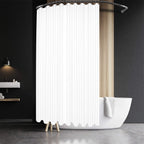 Barossa Design Waffle Weave Extra Long Shower Curtain White 84 Inch Length
