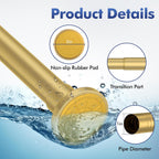 Shower Curtain Rod Adjustable 32"-80", Tension Shower Curtain Rod No Drilling Stainless Steel Rust Proof for RV Bathroom Shower Stall Apartment, Gold