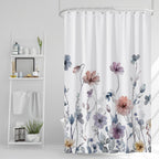 AWERT Blue Marble Shower Curtain - Waterproof for Bathroom Decor, Printed Washable With Hooks, 72x72 Inch