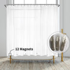 Barossa Design 48 inch Wide Stall Shower Curtain Liner with Magnets, Clear