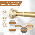 AIZESI Gold Tension Curtain Rod 30-63In 1PCS,Adjustable Spring Tension Rod