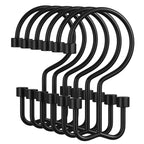 Amazer Gold Shower Curtain Hooks, 12PCS Minimalist Simple Double Shower Curtain Rings, Rust-Resistant Metal Shower Hooks Shower Curtain Hangers, Shower Rings for Bathroom Shower Rods Curtains