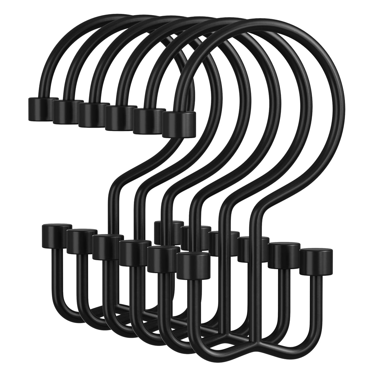 Amazer Gold Shower Curtain Hooks, 12PCS Minimalist Simple Double Shower Curtain Rings, Rust-Resistant Metal Shower Hooks Shower Curtain Hangers, Shower Rings for Bathroom Shower Rods Curtains