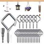 65 Pcs Stainless Steel Hooks, 2.16" Screw Hooks with Safety Buckle