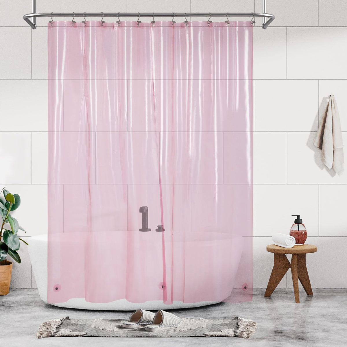 Barossa Design Oeko-tex Certified Shower Curtain Liner Standard Size, Clear