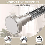 BRIOFOX Shower Curtain Rod Adjustable 18-78 Inch, Stainless Steel Spring Tension Shower Rod No Drilling Non Slip, Silver