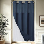 256GSM Heavyweight Ringless Waffle Shower Curtain with Liner, 71x74, White