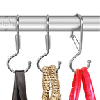 12 Metal Shower Curtain Hooks, Rust-Proof Decorative C-Shaped Curtain Hooks for Bathroom, Chrome Shower Curtain Rings, Fits Rods Up to 1 Inch (C, Silver)
