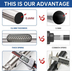 BRIOFOX Industrial Shower Curtain Rod - 2-in-1 Design Tension Curtain Rod - Never Rust Non-Slip 43 to 72 Inch 304 Stainless Steel, Brushed Nickel Window Curtain Rod