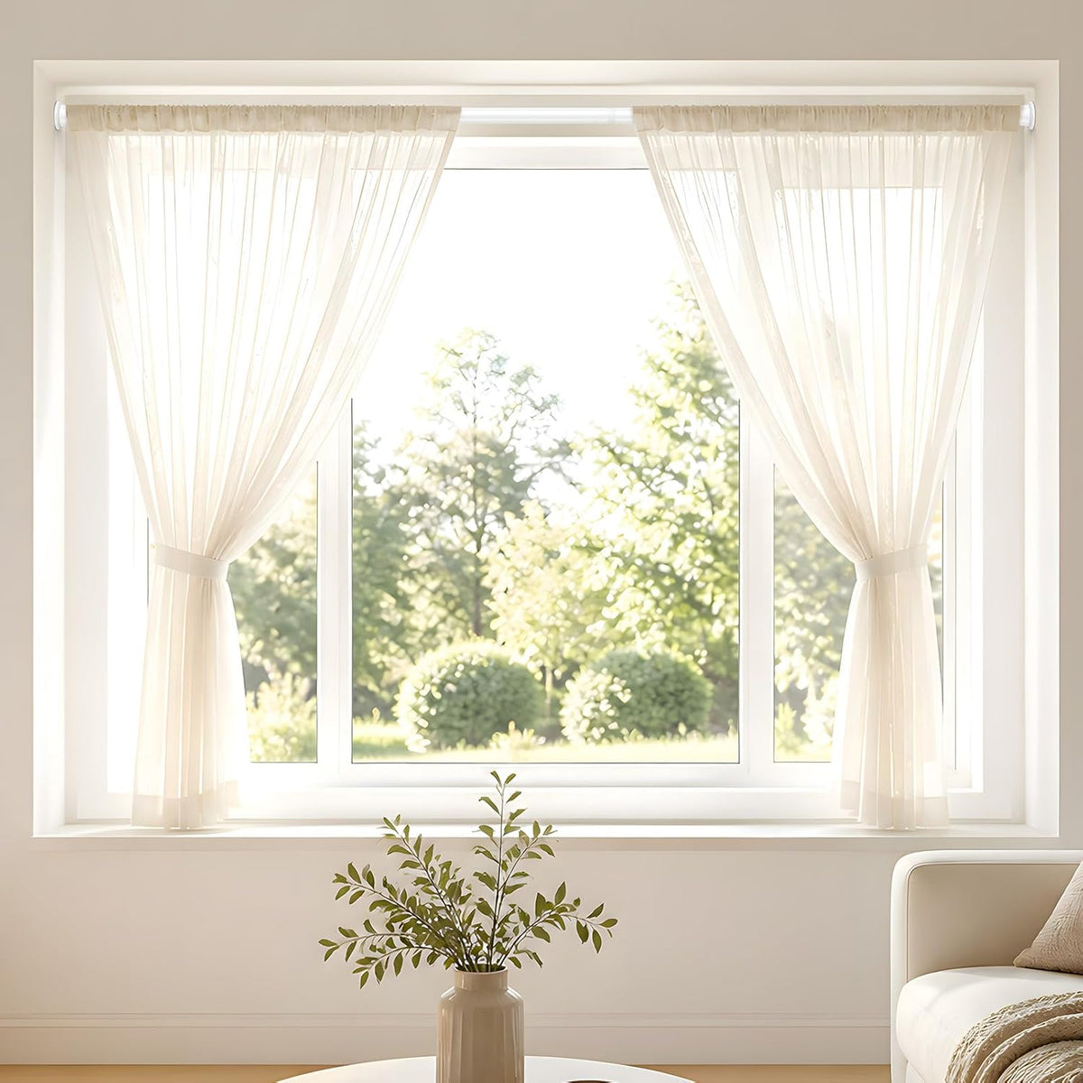 1Pcs Tension Curtain Rod 31-76 Inches,White Shower Rod for Bathroom Window