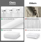 No Hook Shower Curtain with Liner Set Hotel Waffle Curtain White 72W X 75L
