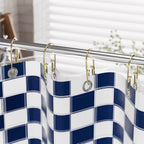 AmazerBath Shower Curtain Hooks, Gold Shower Curtain Hooks Rust Proof, Non-Slip Simple Double Hook Shower Curtain Hooks for Shower Curtain, Sturdy Shower Curtain Rings, 12Pcs