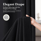 Dynamene Waffle Shower Curtain 256 GSM Heavy Duty Fabric 72"x72" Black