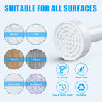 TEECK Shower Curtain Rod, 32-80 inch Adjustable Spring Tension Curtain Rod, Never Rust Anti-Slip Shower Curtain Rod for Bathroom, No Drilling, Never Collapse, Easy to Use, White