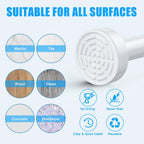 TEECK Shower Curtain Rod, 32-68 inch Adjustable Spring Tension Curtain Rod, Never Rust Anti-Slip Shower Curtain Rod for Bathroom, No Drilling, Never Collapse, Easy to Use, White