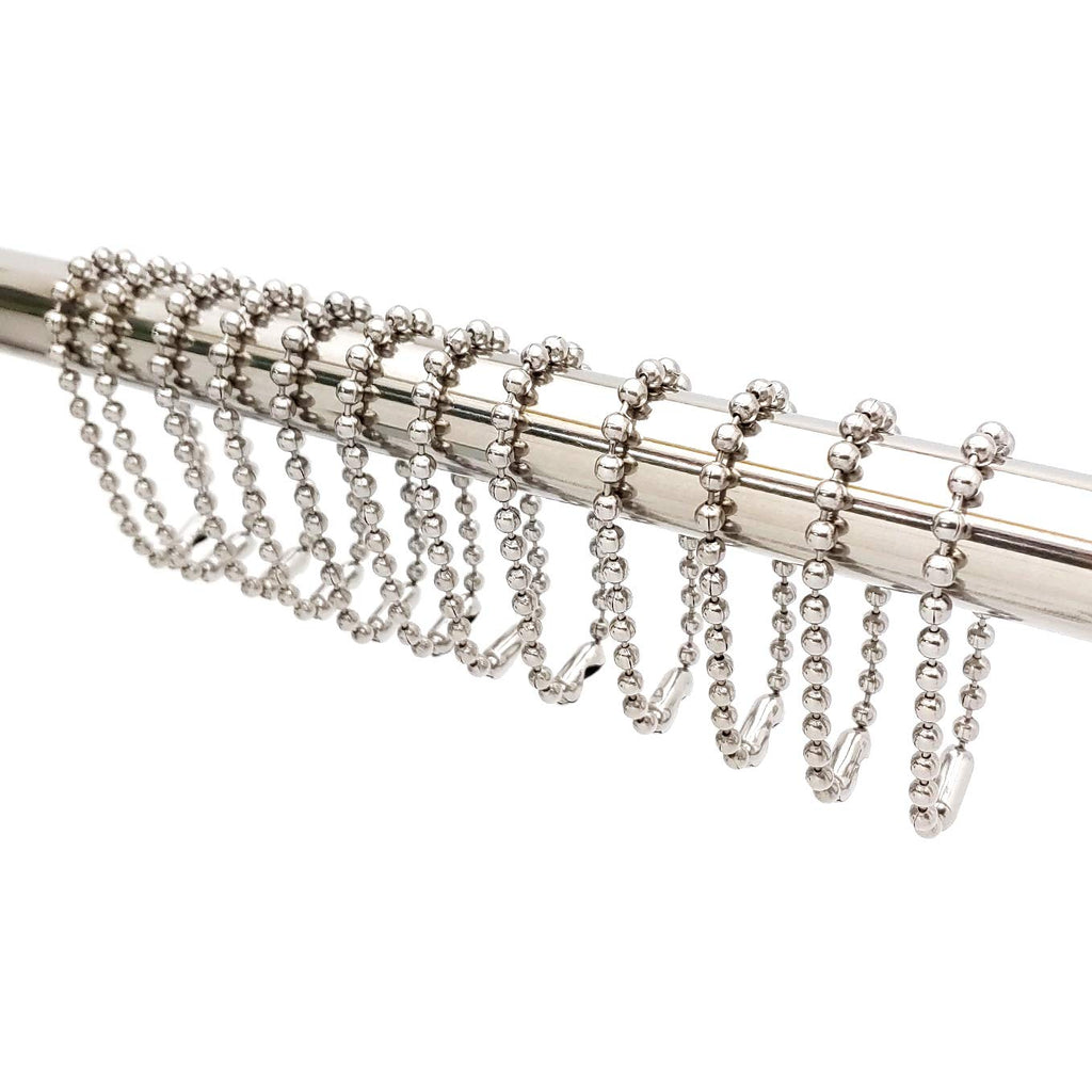 Shower Curtain Hooks Long Size 27inch/70cm, Shower Curtain Rings 12pcs, spa-Quality Look, Stainless Steel