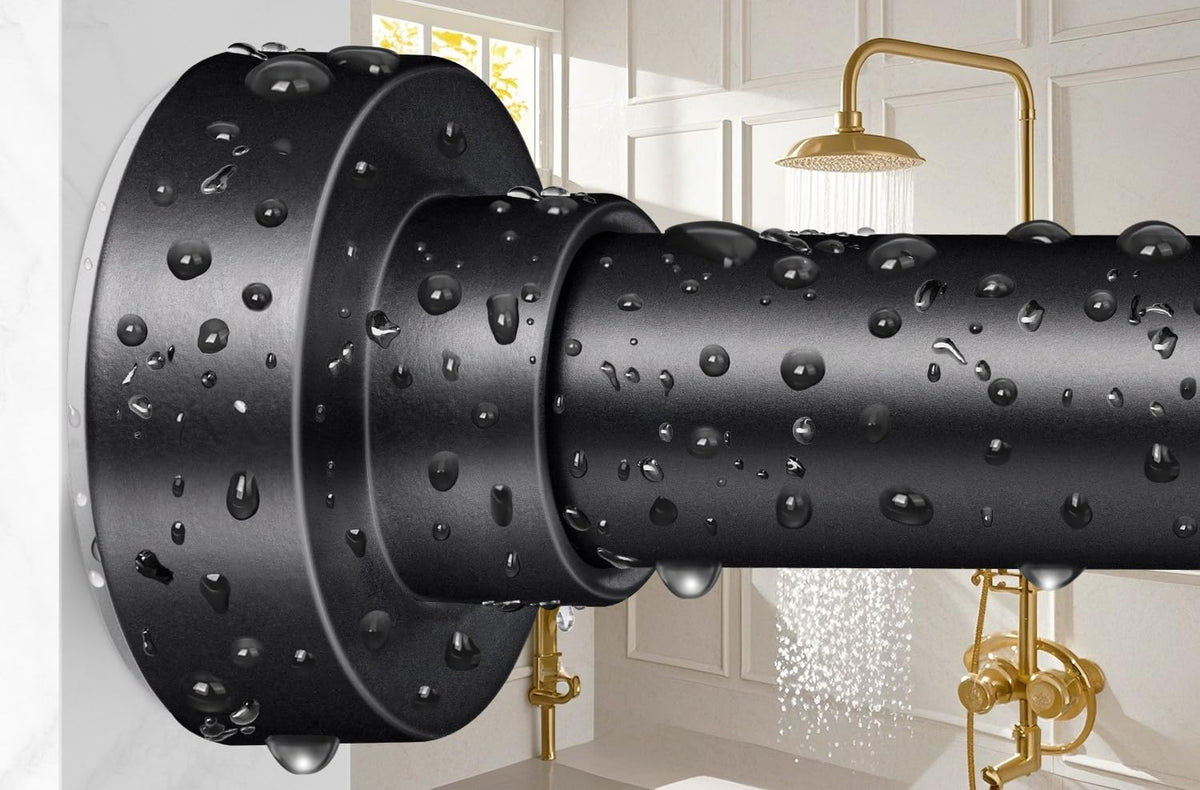 YNL Shower Curtain Rod 34-82 Inches (2.8-6.8ft) Adjustable Spring Shower Rod No Drilling, Non-Slip, Never Rust, Stainless Steel, Suitable for Bathroom Window Living room, Gold