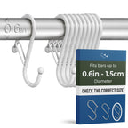 12 Metal Shower Curtain Hooks, Rust-Proof Decorative C-Shaped Curtain Hooks for Bathroom, Chrome Shower Curtain Rings, Fits Rods Up to 1 Inch (C, Silver)