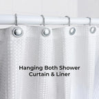 Shower Curtain Hooks,Rust-Resistant Decorative Rings,12-Pack,Chrome